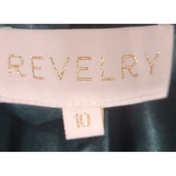 Reverly Athena Floral Burnout Velvet Dress Deep Olive Bridesmaid - Picture 6 of 8